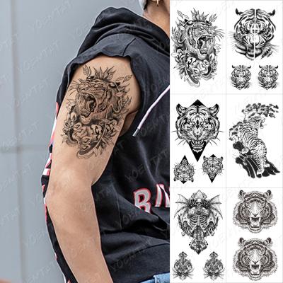 China Wholesale Temporary Tiger Lion Arm Male Animal Tattoo Waterproof Temporary Sticker for sale