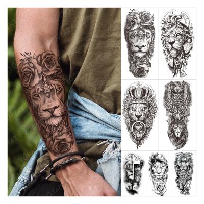 China Temporary Temporary Tattoo Sticker Crown Wolf Lion Tiger Animal Arm Tato For Temporary Custom Wholesale Women Men for sale