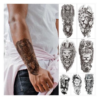 China Wholesale Temporary Tattoo Sticker Wolf Lion Tiger Animal Arm Tato For Temporary Custom Women Men for sale