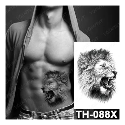 China Instant Art Female Waterproof Temporary Tattoo Tiger Lion Forest Animal Male Arm Tattoo Temporary Body Sticker for sale