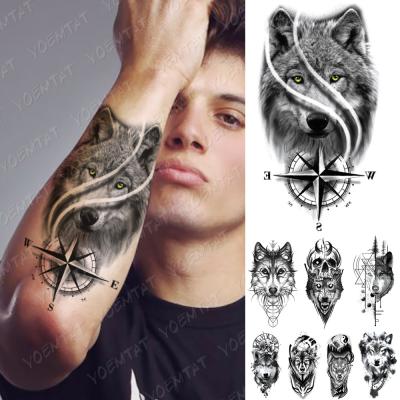 China Wholesale Custom Wolf Fashion Temporary Tatoo Waterproof Tattoo Sticker Men Animal Realistic Women for sale