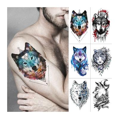 China Wholesale Tiger Lion Wolf Animal Tatto For Man Half Arm Sleeve Waterproof Temporary Tattoo Stickers for sale