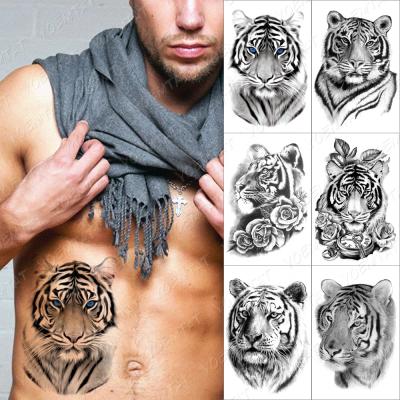 China Wolf Lion Tiger Temporary Tatto For Men Women Waterproof Temporary Realistic Animal Body Tattoo Sticker for sale