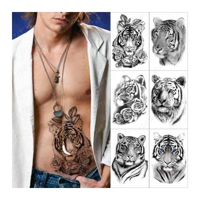 China Wholesale Custom Half Temporary Waterproof Temporary Tattoo Sticker Lion Tiger Wolf Tatto For Men Women Animal Arm for sale