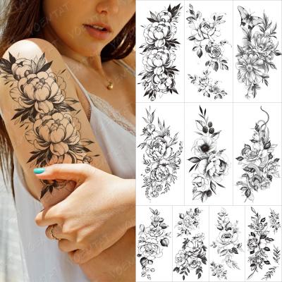 China 1 Set 10 Women Women Flower Temporary Fake Tatoo Waterproof Temporary Tattoo Stickers Free Shipping Men for sale