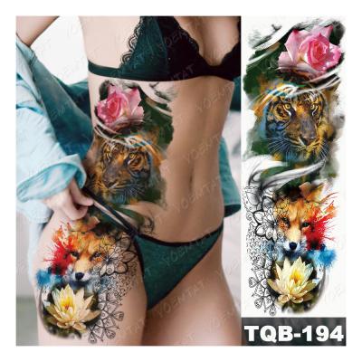 China Factory Wholesale Price Big Temporary Tiger Skull Rose Full Arm Tato Sleeve For Men Women Temporary Tattoo Sticker for sale