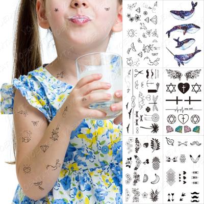 China Small Art Women Temporary Waterproof Tattoo Sticker Tato Diamond Fish Flower Various Small Pattern Tattoo Body Sticker Child Wholesale Temporary for sale