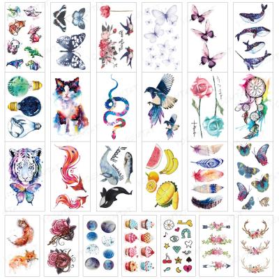 China Cute Temporary Tattoo Stickers Butterfly Panda Whale Snake Fake Tatoo Waterproof Temporary Tattoo Stickers Men Women for sale