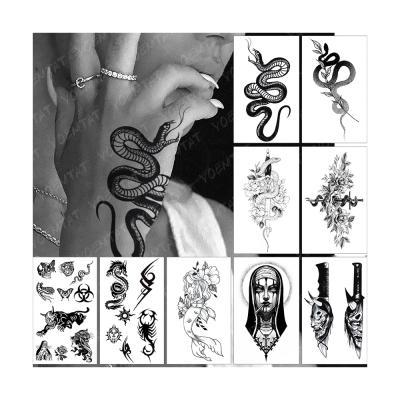 China Temporary Tatoo 1 Child Men Women Fake Tattoo Stickers Sword Snake Black Hand Washable Eco-Friendly High Quality Temporary Arm Free Back for sale