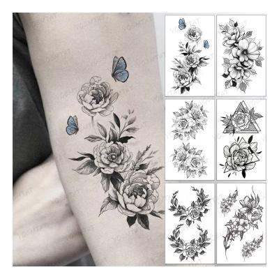 China YOEMTAT Tattoo Sticker Peony Flower Orchid Butterfly Child Waterproof Realistic Simple Custom Temporary Tatoo Small YOEMTAT Tattoo Sticker for sale