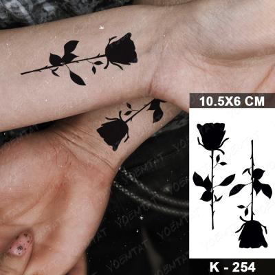 China Rose Flower Line Female Wrist Ankle Tatto Temporary Body Art Waterproof Temporary Tattoo Sticker For Kids for sale