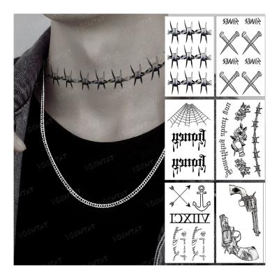 China Temporary K Patterns Custom Wholesale Tatoo Chains Neck For Men Waterproof Temporary Adult Mini Tattoo Sticker for sale