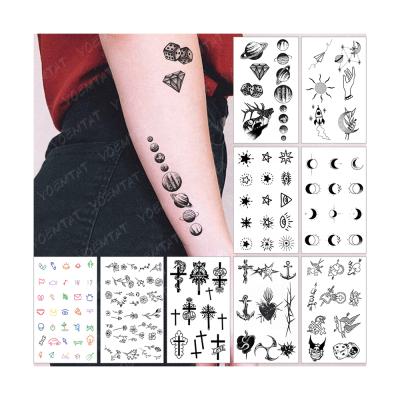 China Small Temporary Tatto Wrist Ankle Bridesmaid Anchor Moon Deer Planet Planet Waterproof Temporary Tattoo Sticker For Kids for sale