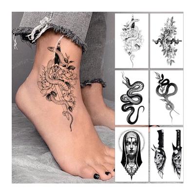 China YOEMTAT Temporary Custom Flower Snake Arrow Simple Line Leg Tato For Small Mini Tattoo Girly Temporary Sticker for sale