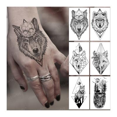 China Wholesale Temporary Line Wolf Fox Skull Lion Tato Small Animal Waterproof Temporary Tattoo YOEMTAT Arm Black Sticker for sale