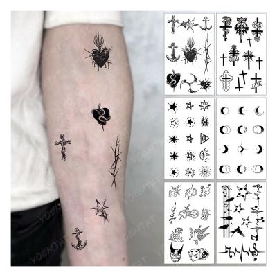 China Wholesale Temporary Cross Temporary Simple Black Snake Heart Anchor Finger YOEMTAT Tatoo Waterproof Temporary Mini Tattoo Adult Body Sticker for sale