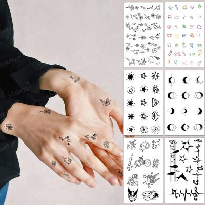 China Wholesale Custom Waterproof Temporary Child Temporary Mini Tattoo Sticker Women Daisy Peony Rose Flower Line Tatoo for sale