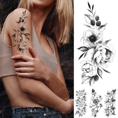 China YOEMTAT Temporary Wholesale Single Realistic Flowers For Arm Women Temporary Tatto Half Sleeve Tattoo Sticker Water Transfer for sale