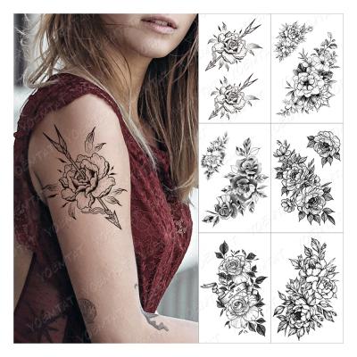 China Wholesale YOEMTAT Temporary TH Patterns Simple Orchid Peony Flower Tatto For Girl Body Waterproof Temporary Tattoo Sticker for sale