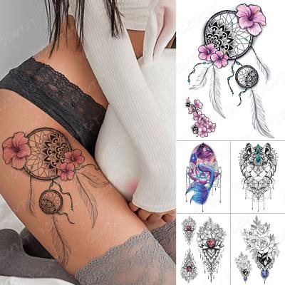 China YOEMTAT Mermaid Tato Body Art Arm Temporary Sticker Tattoo Women Temporary Lily Dream Catcher Mandala Flash for sale