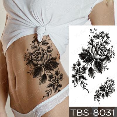 China OEM Cheap Women Rose Flower Jewelrys Design Pendant Henna Waterproof Temporary Tattoo Decal for sale