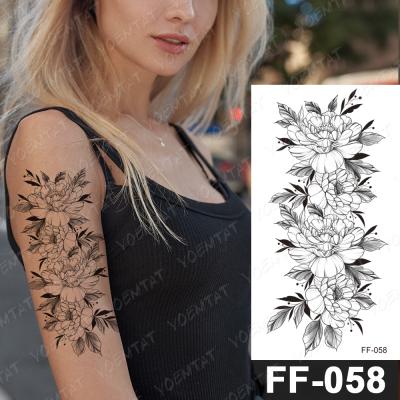 China YOEMTAT OEM Temporary Cheap Peony Rose Flower Flash Tatoo Female Waterproof Temporary Tattoo Stickers for sale