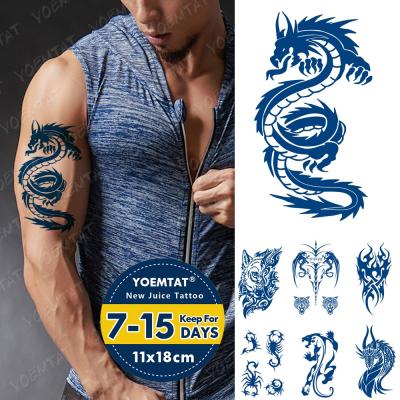 China YOEMTAT Temporary Dragon Wolf Tiger Horror Male Waterproof Juice During Temporary Tattoo Sticker for sale