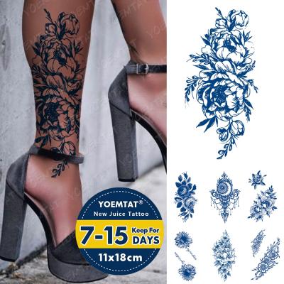 China YOEMTAT Temporary Custom Non-Toxic Design Waterproof Ink GZ Juice Lily Flower Temporary Sticker Tattoo for sale