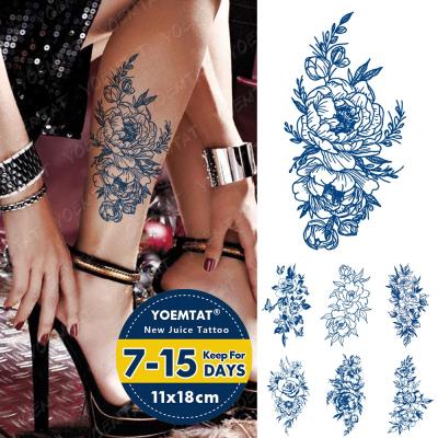 China YOEMTAT Daisy Ink Flower Line Waterproof Temporary Semi Permanent Tattoo Sticker Custom Juice GZ for sale