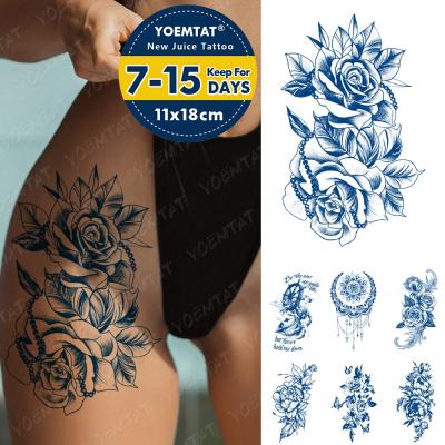 China YOEMTAT Temporary Long Stay During GZ Juice Ink Rose Flower Design Sticker Temporary Tattoo for sale