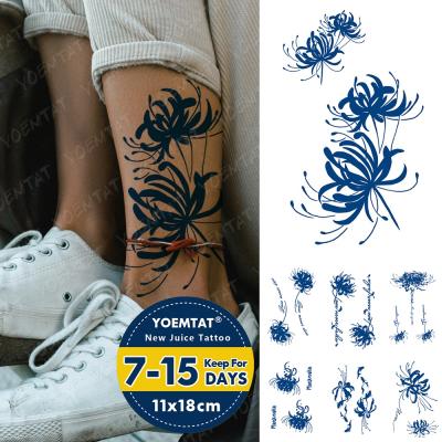 China YOEMTAT New Temporary Waterless Temporary Juice Ink Temporary Sticker Tattoo Long Stay Arm Flower Pattern Design Female for sale