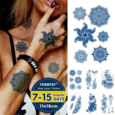 China YOEMTAT Temporary Long Stay During Juice Ink Mandala Henna Mehndi Sticker Temporary Tattoo for sale