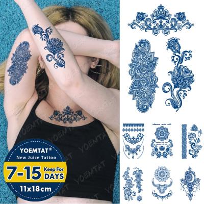 China Temporary Long Stay For Temporary Juice Ink Tato Indian Henna Mehndi Sticker Tattoo Custom for sale