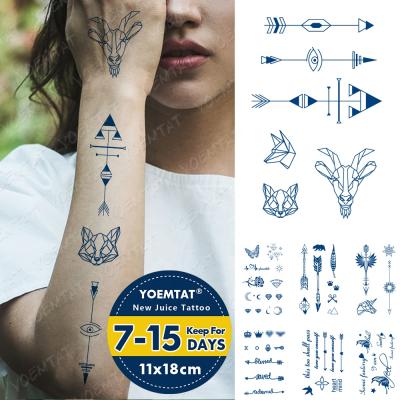 China Long Stay Wholesale Hot Temporary Juice Ink Tatoo Simple Line Geometric For Girl Kid Temporary Tattoo Sticker for sale