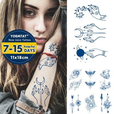 China Child Single Line Tato Matte Juice Ink Temporary Tattoo Star Planet Semi-Permanent Hand YOEMTAT Sticker for sale