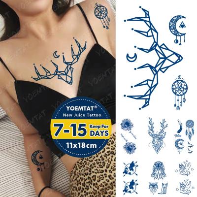 China Temporary Long Stay During Dreamcatcher Daisy Juice Ink Tato Temporary Tattoo Sticker Geometric Line for Girl for sale