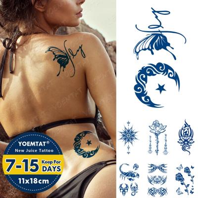 China YOEMTAT Half Sleeve Arm Tatto Butterfly Totem Plant Star Factory Juice Ink Waterproof Temporary Semi-Permanent Sticker for sale