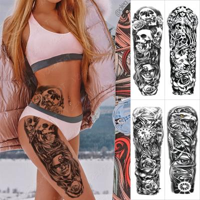 China Realistic Rose Flower Tattoo TQB Waterproof Temporary Skull Sticker YOEMTAT Temporary New Designs for sale