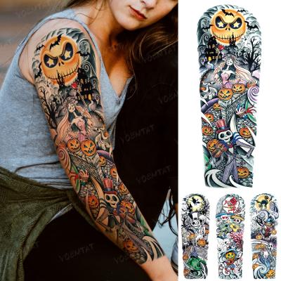 China Wholesale Temporary Extended Arm Skull Halloween Anime Comics Tato Tatoo For Man Women Temporary Tattoo Sticker for sale