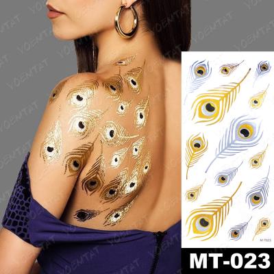 China Newest Temporary Hot Sale Premium Gold Glitter Temporary Tattoos Sticker Women for sale