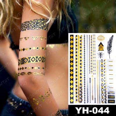 China India Henna Mehndi Tattoo Metallic Body Waterproof Temporary Gold Sticker Female Wholesale Temporary for sale