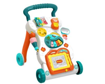 China Factory Supply Musical Baby Learning Baby Walker Car Cute Music Toy Cart With Light for sale