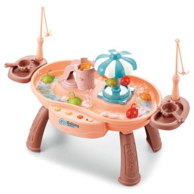 China Music/Light Rotating Hot Selling Fishing Table Water Pool Toy Multiple People Music Lights Fishing Table for sale