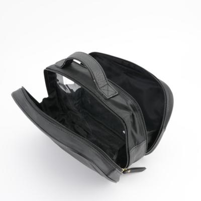 China High quality double layer travel black waterproof nylon custom logo cosmetic bag for sale