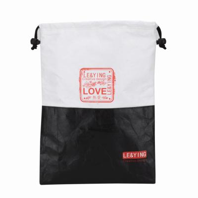 China Wholesale cheap tyvek drawstring bag small high quality black coffee bean stand for sale