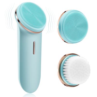 China IPX7 Waterproof Replaceable Deep Clean Head Silicone Electric Brush Pore Remover Brush Cleansing Machine Facial Face Clean Device for sale