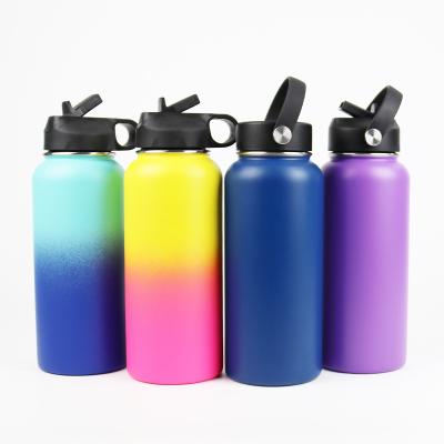 China Wholesale Stainless Steel Wide Double Wall Powder Coated Business Mouth Vacuum Flask Updraft Insulated Water Bottle Sealed Custom Logo for sale