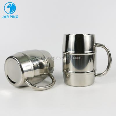 China Double Wall Sublimation Stainless Steel Coffee Mug Viable Beer Mug With Smooth Arc Handle for sale