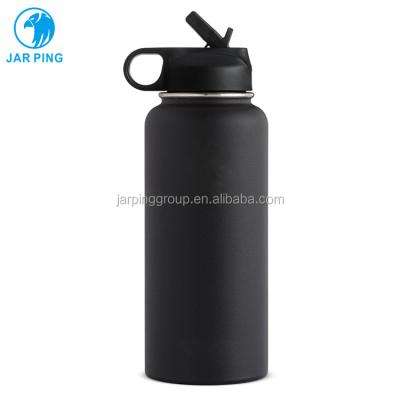 China Custom Business Size Color Logo Double Wall Stainless Steel Vacuum Flask Insulated Wide Mouth Outdoor Sport Water Bottle for sale