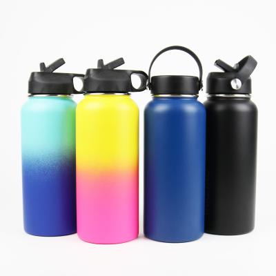 China Stainless Steel Wide Powder Water Bottle Double Wall Business Coated Insulated Vacuum Flask Logo Keep Drinks Cold Custom Made for sale